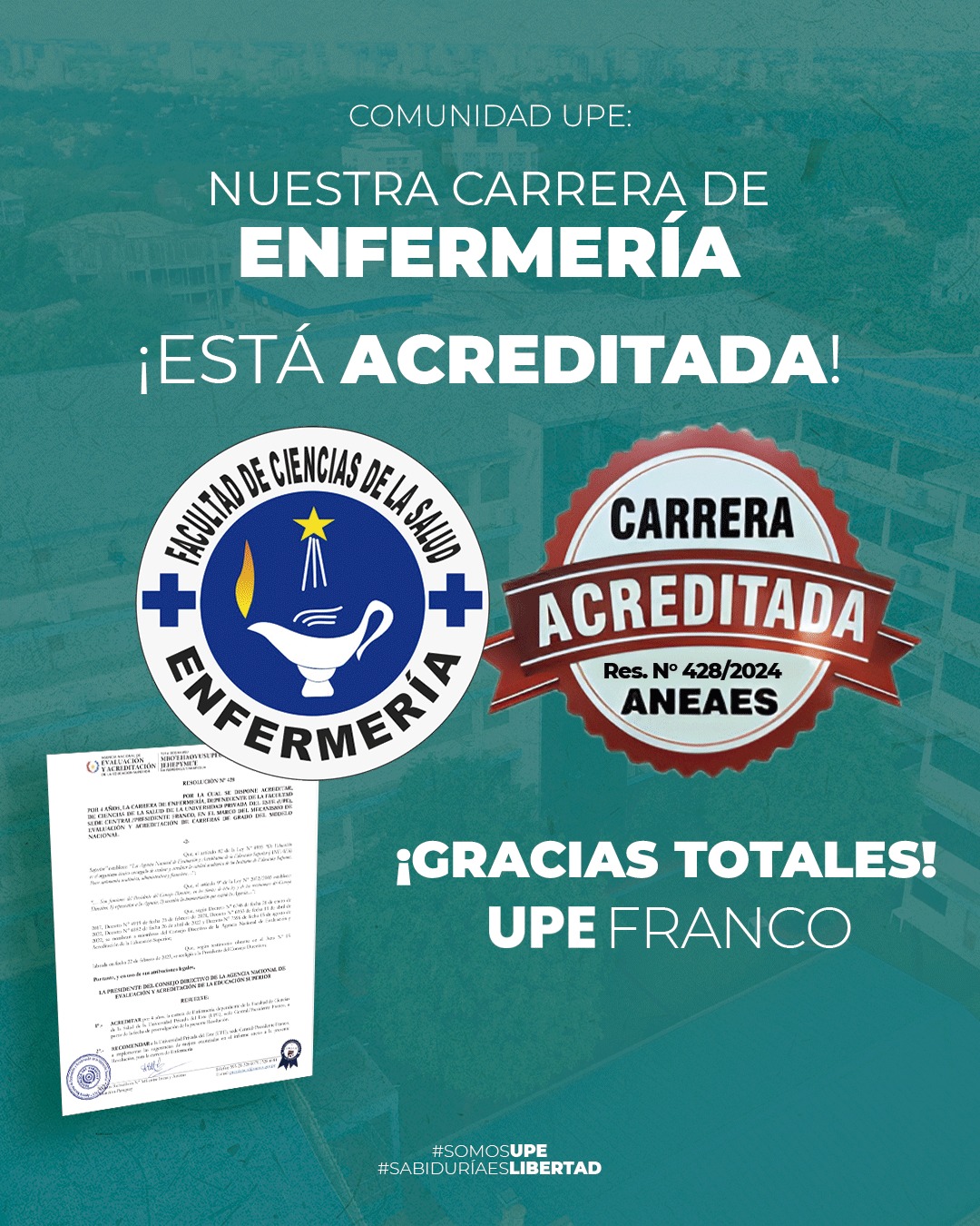 Carrera de Enfermería Acreditada por ANEAES: Compromiso y Calidad Educativa