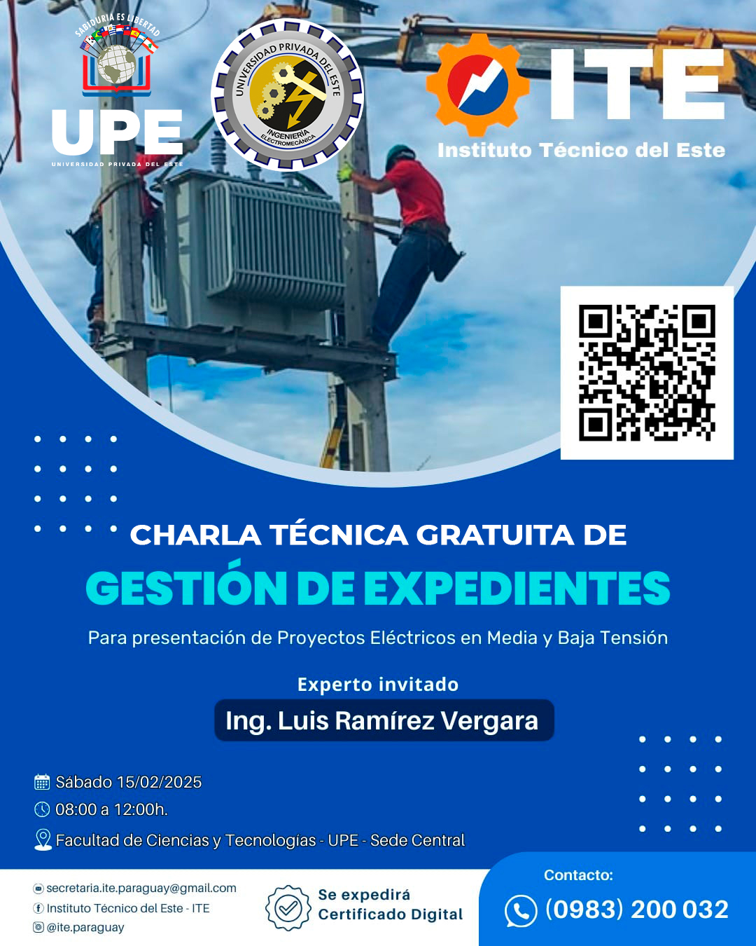 Gestión de Expedientes en Proyectos Eléctricos: Charla Técnica Gratuita en la UPE Franco