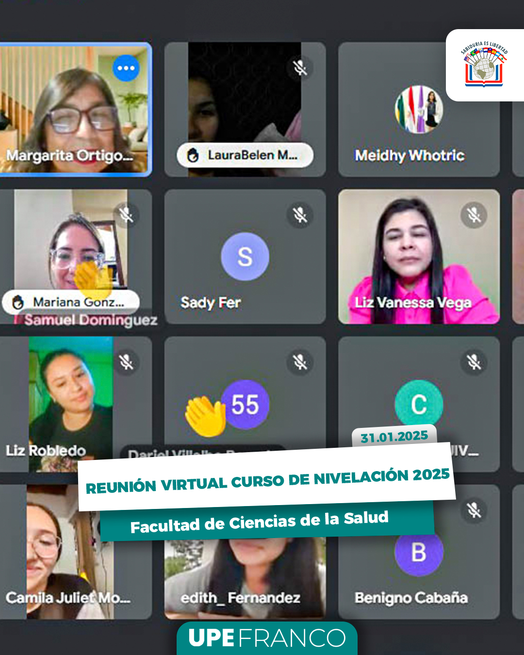 Reunión Virtual: Curso de Nivelación 2025 en la Facultad de Ciencias de la Salud