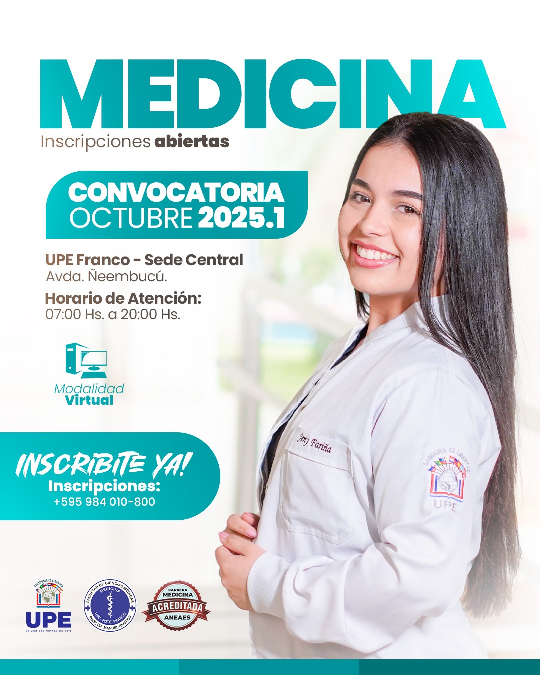 Convocatoria Abierta: La UPE Franco inicia inscripciones para Medicina 2025.1