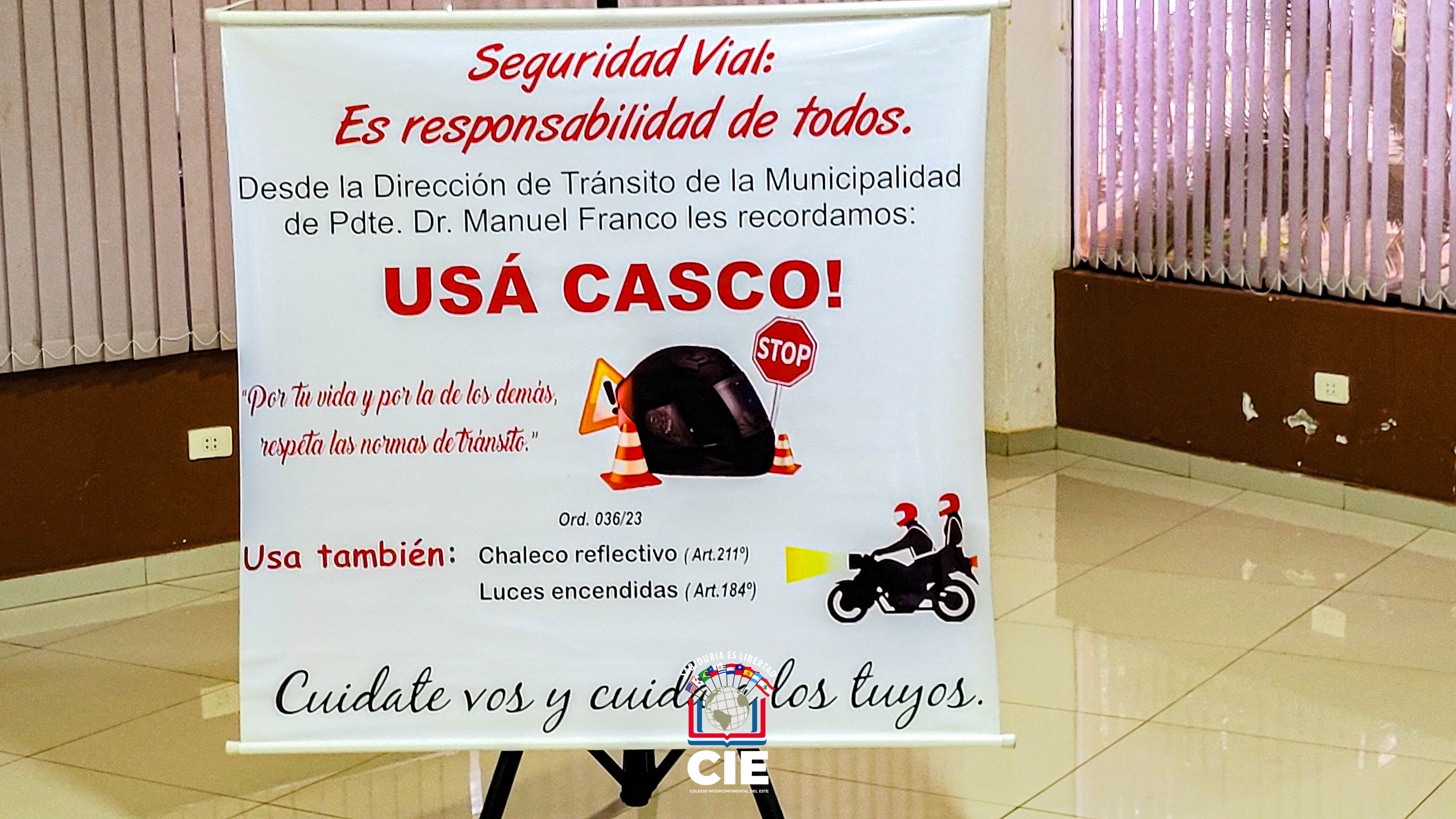 Estudiantes del CIE participan en charla sobre normas y seguridad vial
