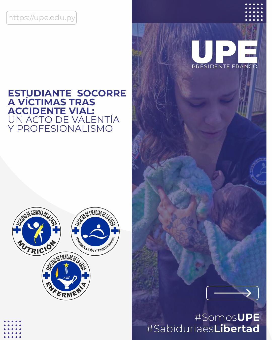 Estudiante de la UPE Socorre a Víctimas de Accidente de Tránsito