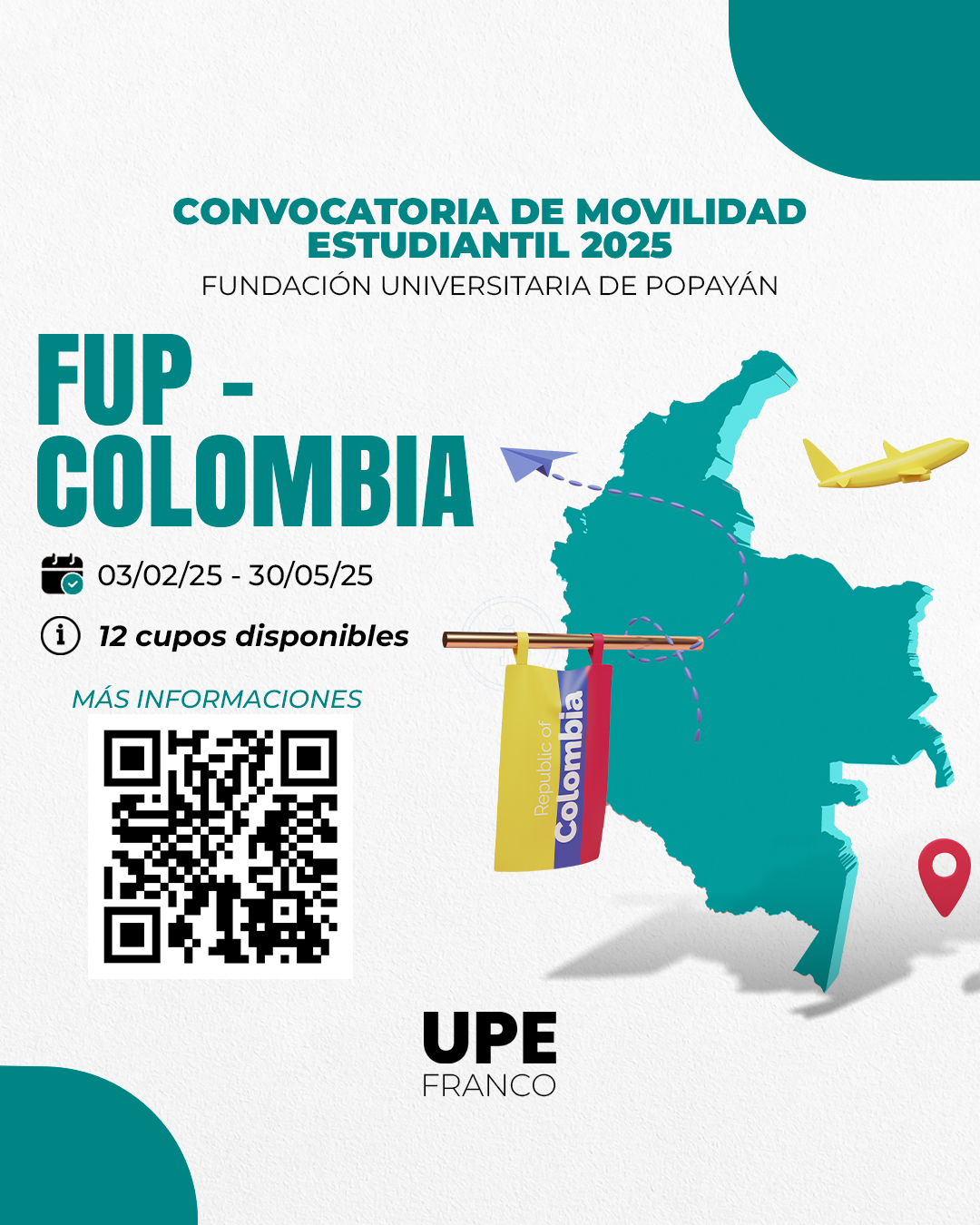 Convocatoria: Movilidad Estudiantil UPE - Colombia 2025