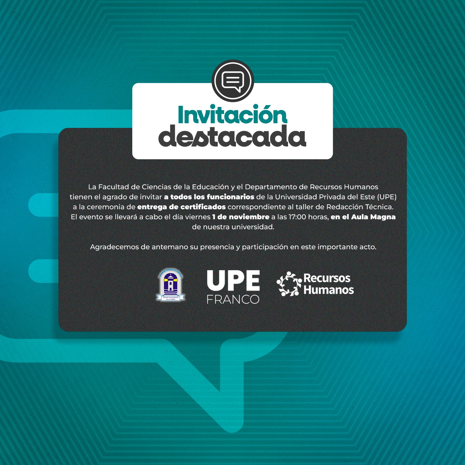 TALLER DE REDACCIÓN TÉCNICA: Capacitación de funcionarios de la UPE FRANCO