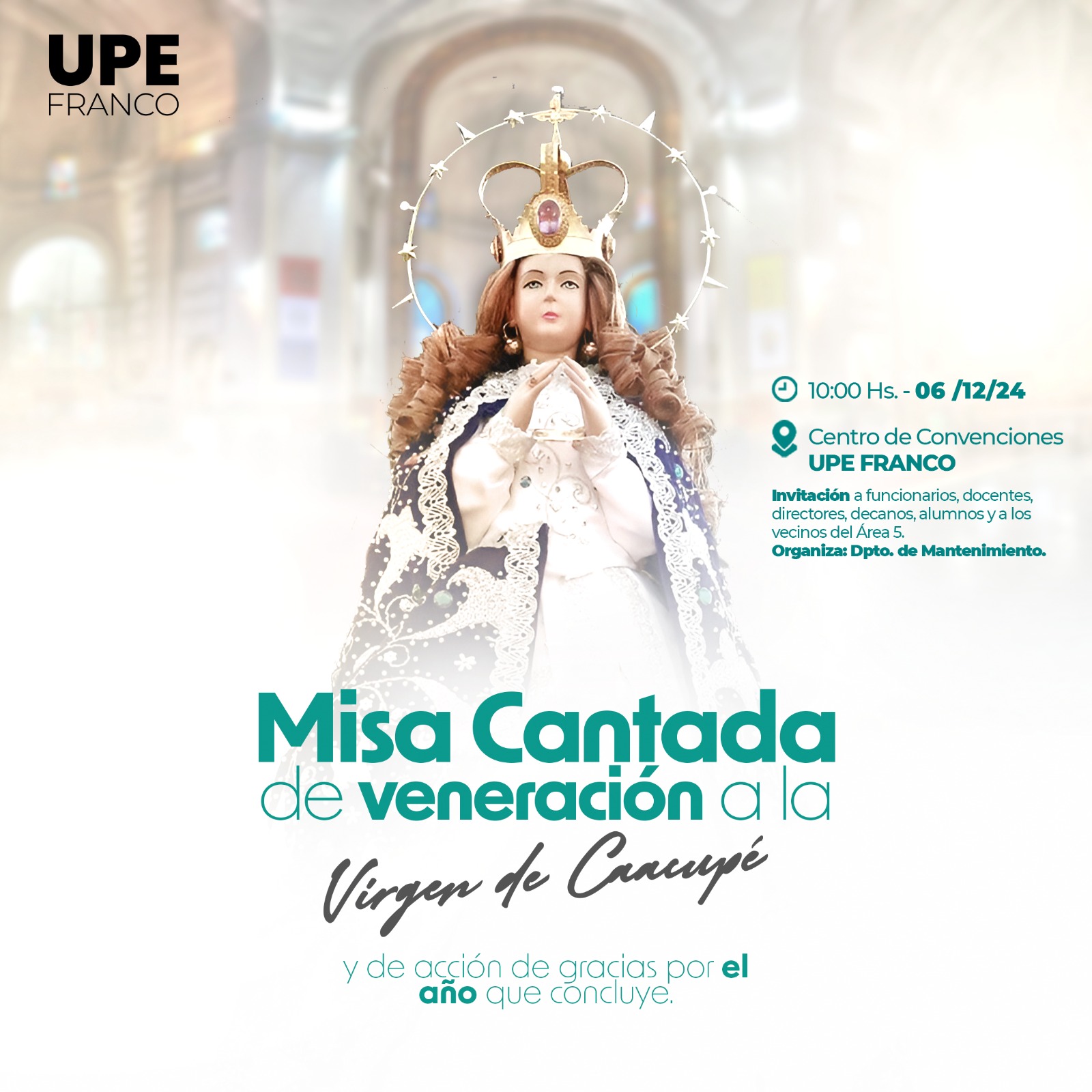 UPE Franco celebra la Misa Cantada en honor a la Virgen de Caacupé