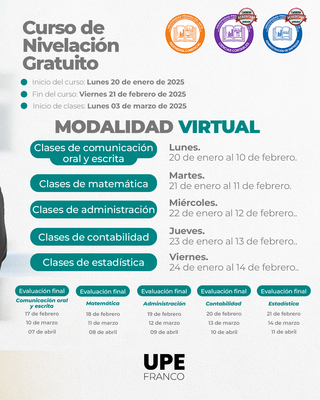 CIENCIAS ADMINISTRATIVAS Y CONTABLES: Curso de Nivelación 2025