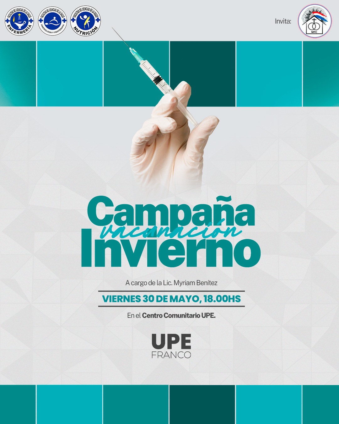 Facultad de Ciencias de la Salud UPE invita a participar a la Campaña de Invierno 2025