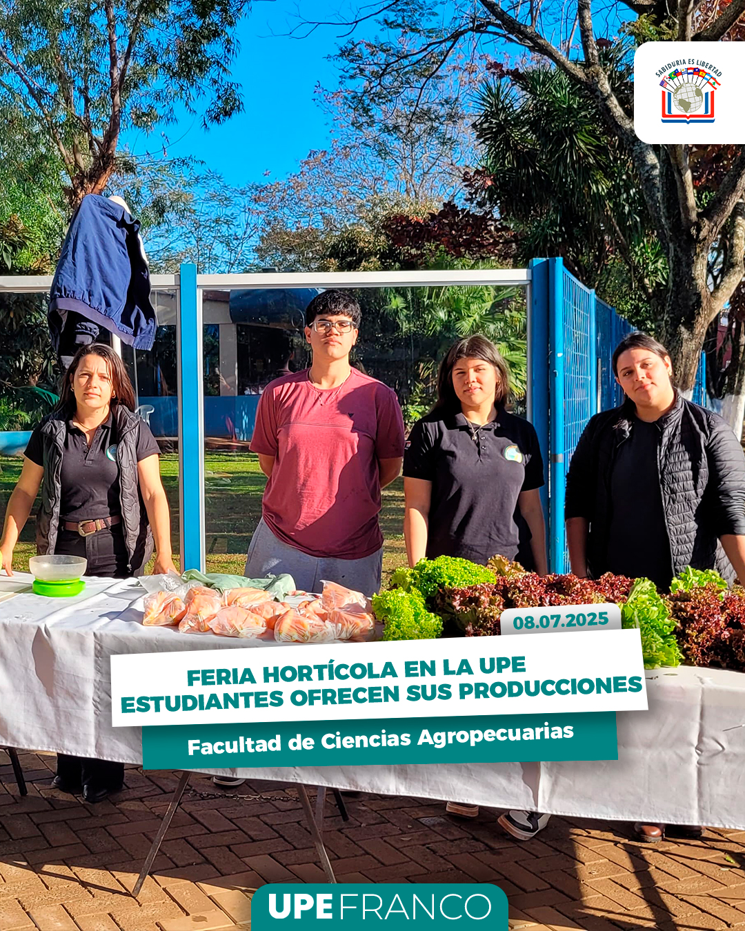 Feria Hortícola en la UPE Franco: Estudiantes de Agronomía ofrecen sus cultivos