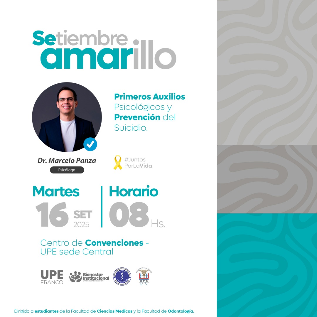 Septiembre Amarillo: Conferencia sobre prevención del suicidio y primeros auxilios psicológicos