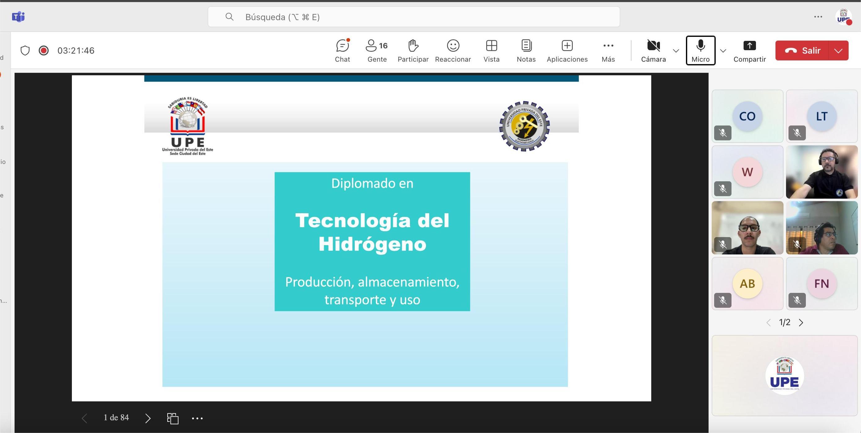 Segunda clase del Diplomado en Tecnología del Hidrógeno
