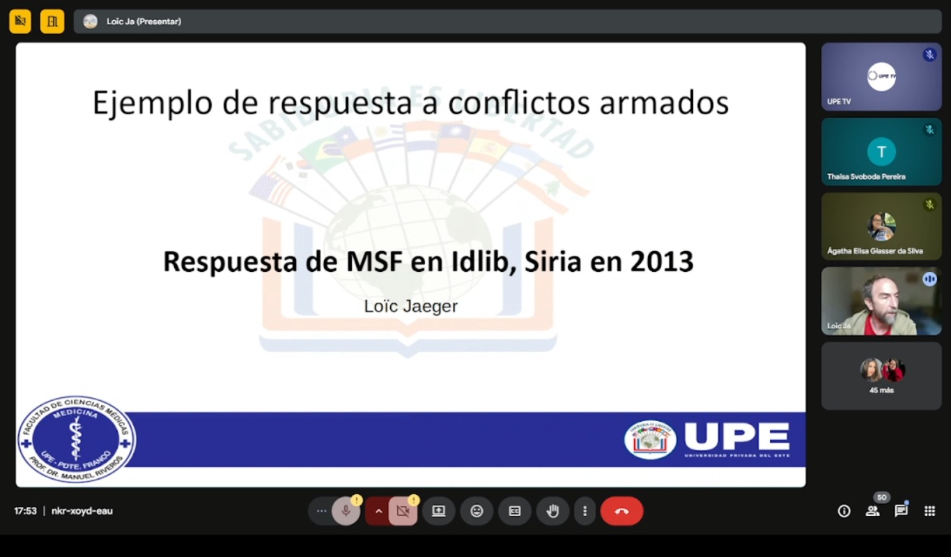 Clase virtual de Medicina Humanitaria