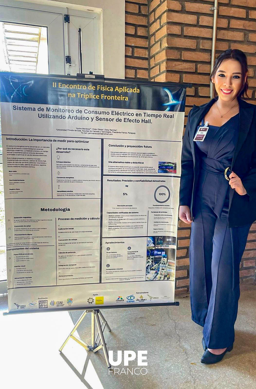 Egresada y docentes de la Universidad Privada del Este (UPE), sede Presidente Franco, presentaron trabajo científico en el  2º Encuentro de Física Aplicada de la Triple Frontera