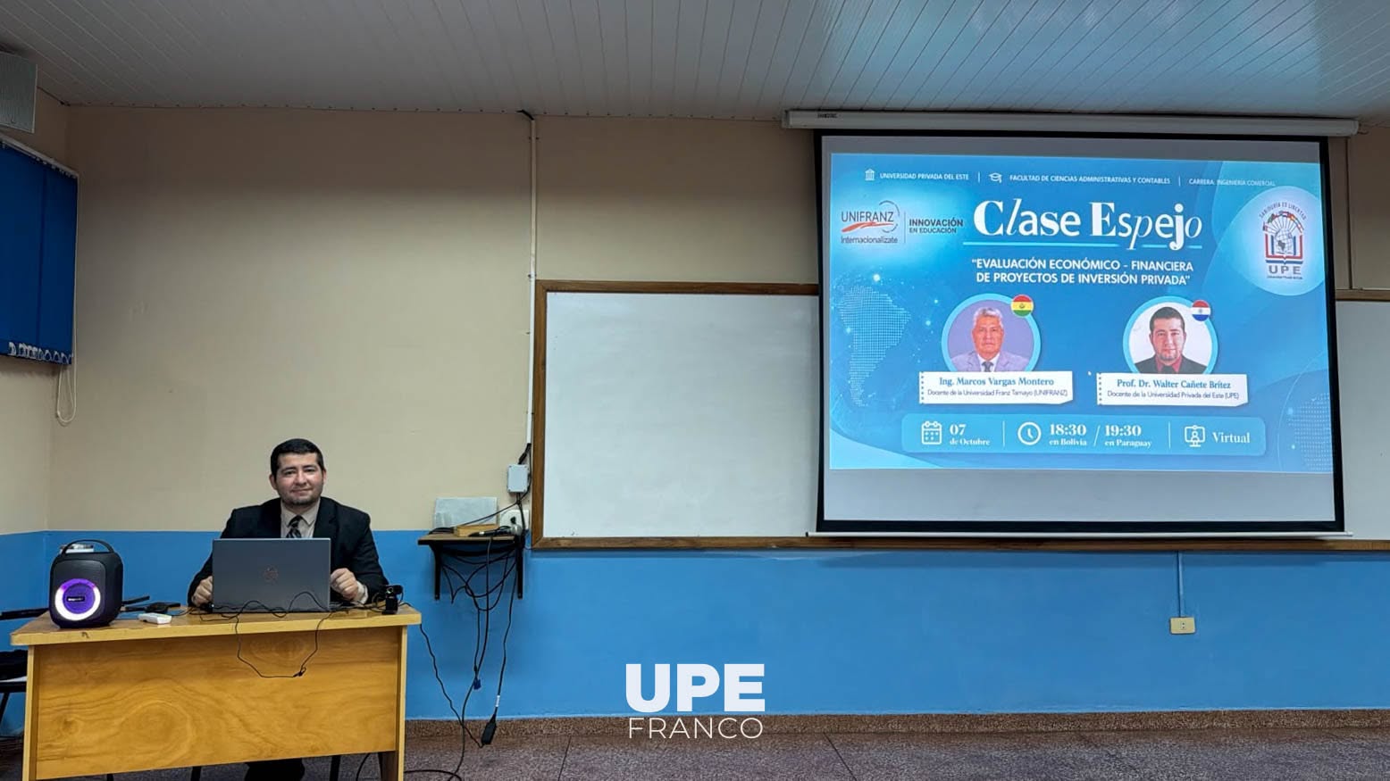 CLASE ESPEJO INTERNACIONAL ENTRE UPE Y UNIFRANZ ABORDÓ LA EVALUACIÓN DE PROYECTOS DE INVERSIÓN