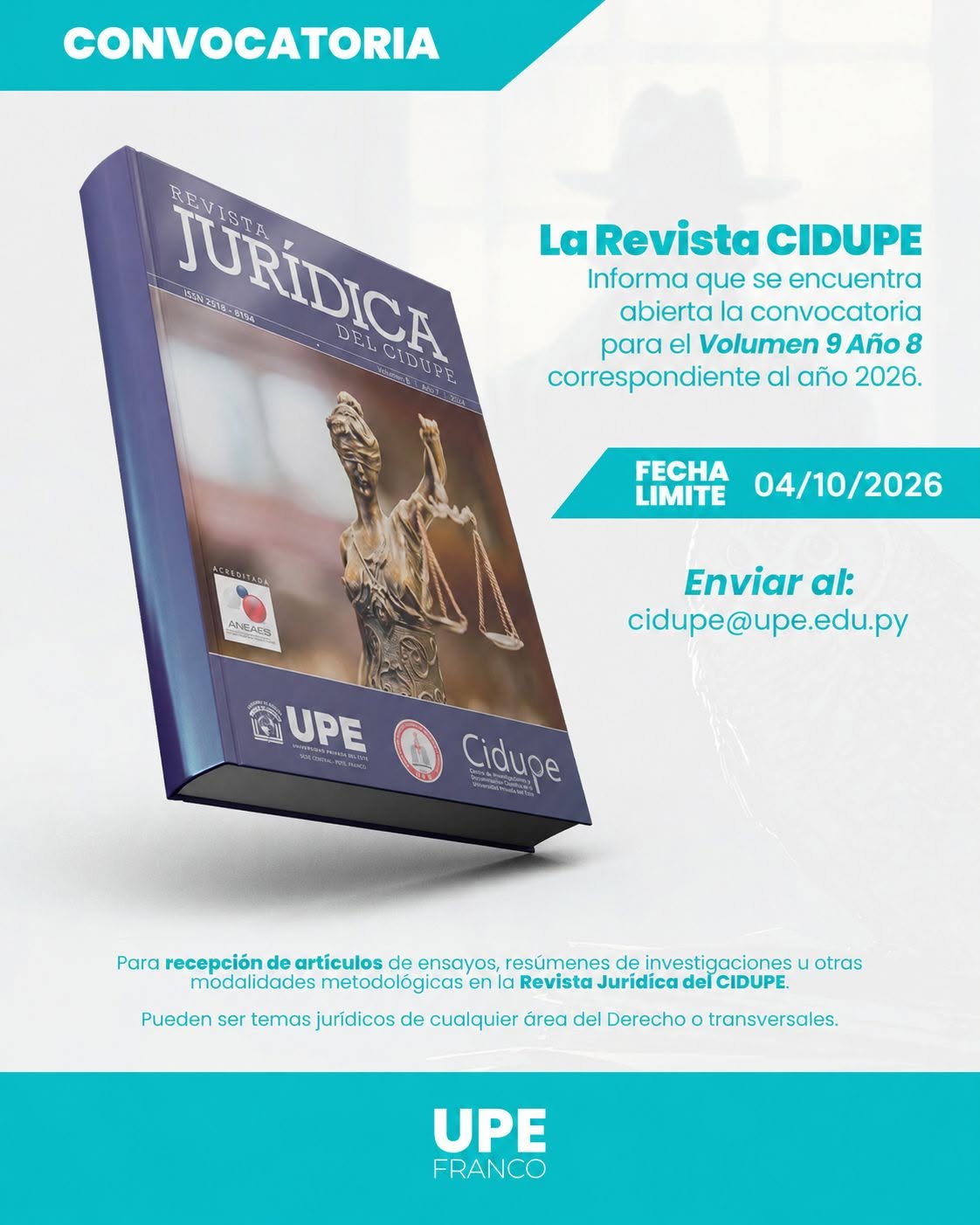 CIDUPE convoca a publicar artículos científicos